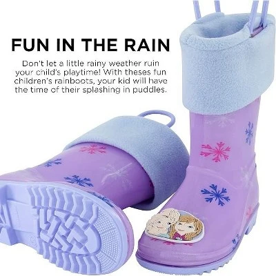 Disney Frozen Anna & Elsa Girl's Rain Boots With Soft Removable Liner, Kids (1-8 Years) 1 Disney Frozen Anna & Elsa Girl's Rain Boots With Soft Removable Liner, Kids (1-8 Years)