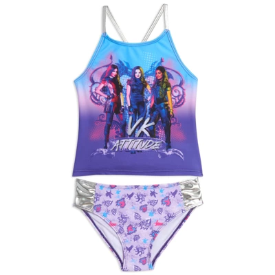 Disney Descendants Mal Evie Uma Girls Tankini Top And Bikini Bottom Swim Set Little Kid To Big Kid 3 Disney Descendants Mal Evie Uma Girls Tankini Top And Bikini Bottom Swim Set Little Kid To Big Kid - Image 3