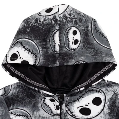 Disney Nightmare Before Christmas Jack Skellington Fleece Zip Up Hoodie Little Kid To Big Kid 2 Disney Nightmare Before Christmas Jack Skellington Fleece Zip Up Hoodie Little Kid To Big Kid - Image 2