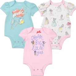 Disney Princess Ariel Cinderella Belle 3 Pack Short Sleeve Bodysuits -Disney GUEST 0e2277e3 2544 4153 abd9 f2b91de78796