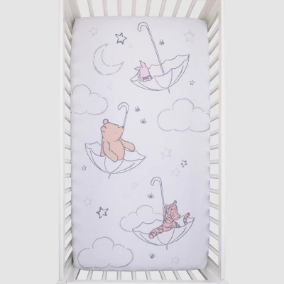 Disney Baby Winnie The Pooh Photo Op Fitted Crib Sheet - Ivory/Tan/White 1 Disney Baby Winnie The Pooh Photo Op Fitted Crib Sheet - Ivory/Tan/White