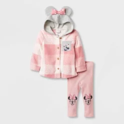 Baby Girls' Disney Minnie Mouse Solid Top And Bottom Set - Pink -Disney GUEST 10bacad8 074f 41d4 902f 1cc3f5ded20e