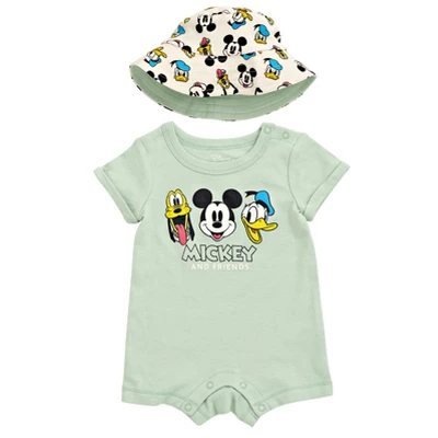 Disney Mickey Mouse Goofy Donald Duck Pluto Baby Romper And Hat Newborn To Infant 7 Disney Mickey Mouse Goofy Donald Duck Pluto Baby Romper And Hat Newborn To Infant - Image 7