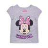 Disney Girls 3-Pack Minnie Mouse Having Fun Graphic Shirt, Zip Up Hoodie And Legging Pant Set For Infant