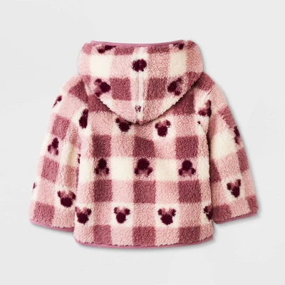 Baby Girls' Disney Mickey Mouse & Friends Printed Zip-Up Sweatshirt - White/Purple 1 Baby Girls' Disney Mickey Mouse & Friends Printed Zip-Up Sweatshirt - White/Purple