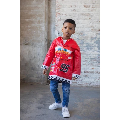 Disney Pixar Cars Lightning McQueen Waterproof Hooded Rain Jacket Coat Toddler 1 Disney Pixar Cars Lightning McQueen Waterproof Hooded Rain Jacket Coat Toddler