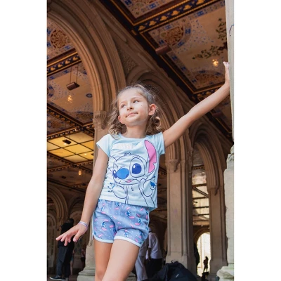 Disney Minnie Mouse Lilo & Stitch Descendants Evie Uma Girls T-Shirt And French Terry Shorts Outfit Set Toddler To Big Kid 2 Disney Minnie Mouse Lilo & Stitch Descendants Evie Uma Girls T-Shirt And French Terry Shorts Outfit Set Toddler To Big Kid - Image 2