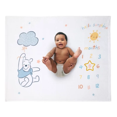 Disney Winnie The Pooh Super Soft Milestone Baby Blanket 1 Disney Winnie The Pooh Super Soft Milestone Baby Blanket