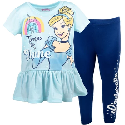 Disney Princess Moana Frozen Little Mermaid Rapunzel Jasmine Belle Girls T-Shirt And Leggings Outfit Set Toddler To Big Kid 14 Disney Princess Moana Frozen Little Mermaid Rapunzel Jasmine Belle Girls T-Shirt And Leggings Outfit Set Toddler To Big Kid - Image 14