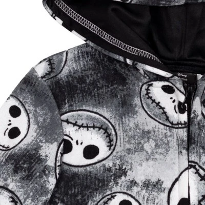 Disney Nightmare Before Christmas Jack Skellington Fleece Zip Up Hoodie Little Kid To Big Kid 4 Disney Nightmare Before Christmas Jack Skellington Fleece Zip Up Hoodie Little Kid To Big Kid - Image 4