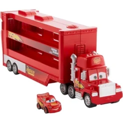 RED Disney Pixar Cars Minis Transporter With Vehicle