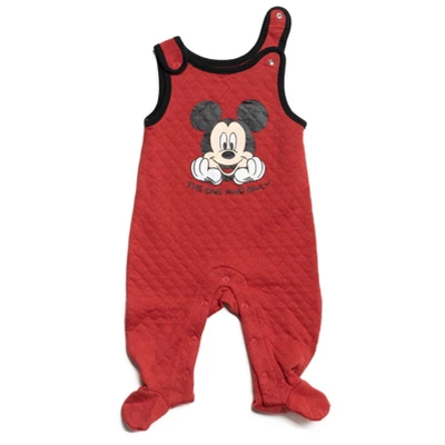 Disney Mickey Mouse Baby Bodysuit And Snap French Terry Overall Newborn To Infant 4 Disney Mickey Mouse Baby Bodysuit And Snap French Terry Overall Newborn To Infant - Image 4