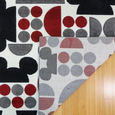Disney Mickey Mouse Encore 7'10"x10' Indoor Spheres Area Rug Red/Black/Gray 3 Disney Mickey Mouse Encore 7'10"x10' Indoor Spheres Area Rug Red/Black/Gray - Image 3