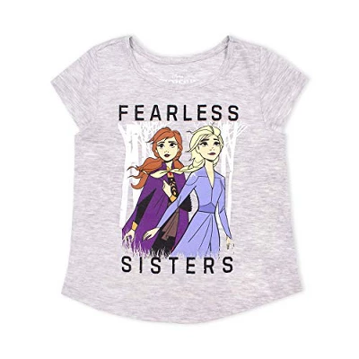 Disney Girl's 3-Pack Anna And Elsa Fearless Short Sleeve A-Line Frozen II Tee Shirts For Kids 1 Disney Girl's 3-Pack Anna And Elsa Fearless Short Sleeve A-Line Frozen II Tee Shirts For Kids