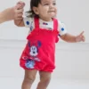 Disney Winnie The Pooh Minnie Mouse Piglet Baby Girls French Terry Short Overalls And T-Shirt Newborn To Infant