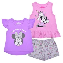 Disney Girls' 3-Pack The One And Only Minnie Mouse Ruffle Sleeve Tee, Sleeveless Peplum Shirt And Casual Shorts Set With Unicorn Print For Kids 9 Disney Girls' 3-Pack The One And Only Minnie Mouse Ruffle Sleeve Tee, Sleeveless Peplum Shirt And Casual Shorts Set With Unicorn Print For Kids -Disney GUEST 2229cabf 7fd6 4ff0 9023 71b1cac660f9