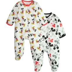 Disney Mickey Mouse Baby 2 Pack Zip Up Sleep N' Play Coveralls Newborn To Infant -Disney GUEST 22dc51b7 38ca 406c b564 415f99936556