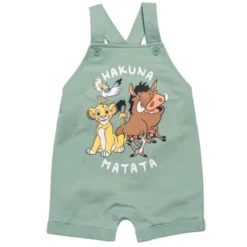 Disney Lion King Simba Timon Pumbaa Baby French Terry Short Overalls T-Shirt And Hat 3 Piece Outfit Set Newborn To Infant -Disney GUEST 234cf583 2295 460b b0ed 1886167cc559