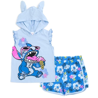 Disney Minnie Mouse Lilo & Stitch Girls French Terry Tank Top Shirt Dolphin And Active Shorts Little Kid To Big Kid 7 Disney Minnie Mouse Lilo & Stitch Girls French Terry Tank Top Shirt Dolphin And Active Shorts Little Kid To Big Kid - Image 7