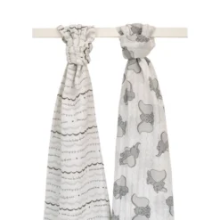 Disney Dumbo 100% Cotton Muslin Swaddles With Plush Rattle - 2pk 10 Disney Dumbo 100% Cotton Muslin Swaddles With Plush Rattle - 2pk -Disney GUEST 2855e3c7 bd1c 416e a595 d83c071d8164