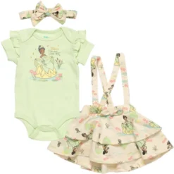 Disney Princess Belle Ariel Tiana Baby Girls Bodysuit French Terry Jumper And Headband 3 Piece Outfit Set Newborn To Infant -Disney GUEST 2c494b38 1c8a 4280 aba5 9a25f85ab7d4
