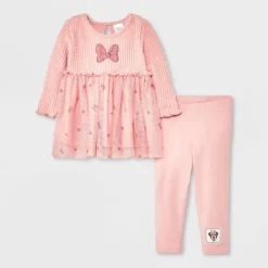 Baby Girls' Disney Mickey Mouse & Friends Polka Dots Top And Bottom Set - Pink -Disney GUEST 2dc18121 1fb7 4124 92e4 82ed30fa6e6f