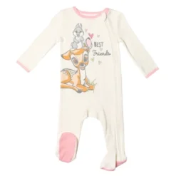 Disney The Aristocats Bambi Baby Girls 3 Pack Zip Up Sleep N' Play Coveralls Newborn To Infant