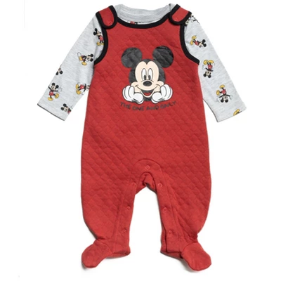 Disney Mickey Mouse Baby Bodysuit And Snap French Terry Overall Newborn To Infant 1 Disney Mickey Mouse Baby Bodysuit And Snap French Terry Overall Newborn To Infant