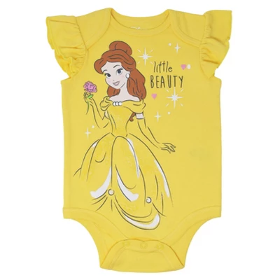Disney Princess Ariel Belle Cinderella Rapunzel Tiana Snow White Aurora Baby Girls 5 Pack Bodysuits Newborn To Infant 4 Disney Princess Ariel Belle Cinderella Rapunzel Tiana Snow White Aurora Baby Girls 5 Pack Bodysuits Newborn To Infant - Image 4