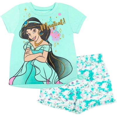 Disney Frozen Moana Princess Rapunzel Snow White Raya And The Last Dragon Girls Peplum T-Shirt And French TerryShorts Outfit Set Little Kid To Big Kid 6 Disney Frozen Moana Princess Rapunzel Snow White Raya And The Last Dragon Girls Peplum T-Shirt And French TerryShorts Outfit Set Little Kid To Big Kid - Image 6