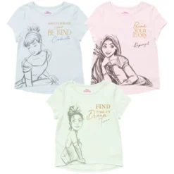Disney Princess Ariel Cinderella Tiana Moana Jasmine Belle Girls 3 Pack T-Shirts Toddler To Big Kid 19 Disney Princess Ariel Cinderella Tiana Moana Jasmine Belle Girls 3 Pack T-Shirts Toddler To Big Kid -Disney GUEST 359e97af 2ca4 4cbc 9053 2decb0643416