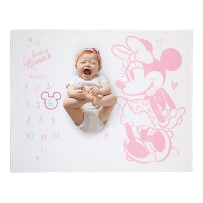 Disney Minnie Mouse Super Soft Milestone Baby Blanket 1 Disney Minnie Mouse Super Soft Milestone Baby Blanket