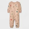Baby Boys' Disney Mickey Mouse Long Sleeve Romper - Light Brown