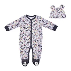 Disney Boy's Mickey Mouse Footed Baby Coverall Jumpsuit And Hat With 3D Ears For Infant -Disney GUEST 3b8f9df6 82f7 4e6c 9f8c 625ac22b172d