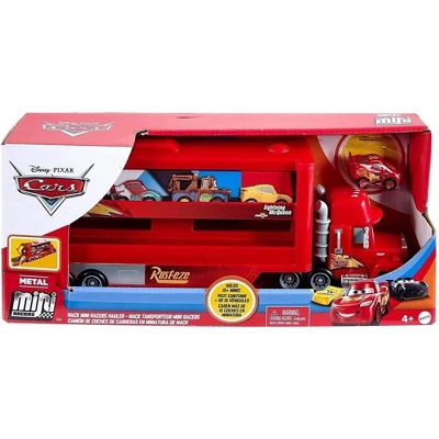 RED Disney Pixar Cars Minis Transporter With Vehicle 2 RED Disney Pixar Cars Minis Transporter With Vehicle - Image 2