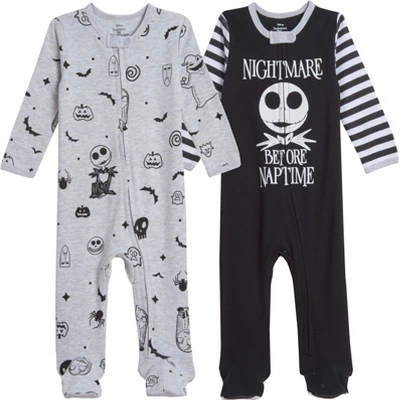 Disney Nightmare Before Christmas Jack Skellington Baby 2 Pack Zip Up Sleep N' Play Coveralls Newborn To Infant 10 Disney Nightmare Before Christmas Jack Skellington Baby 2 Pack Zip Up Sleep N' Play Coveralls Newborn To Infant - Image 10