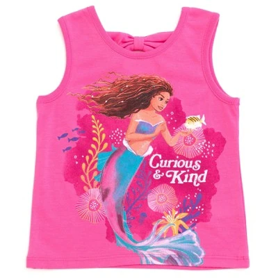 Disney Princess Ariel Girls Tank Top And Active Retro Dolphin Shorts Toddler To Big Kid 2 Disney Princess Ariel Girls Tank Top And Active Retro Dolphin Shorts Toddler To Big Kid - Image 2
