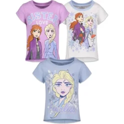 Disney Frozen Princess Anna Elsa Girls 3 Pack T-Shirts Little Kid To Big Kid -Disney GUEST 40d1ab75 d2d1 4fd8 9ca5 bf7e6a59032c