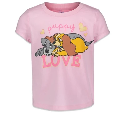 Disney Classics Lady And The Tramp Girls 3 Pack Graphic T-Shirts Little Kid To Big Kid 2 Disney Classics Lady And The Tramp Girls 3 Pack Graphic T-Shirts Little Kid To Big Kid - Image 2