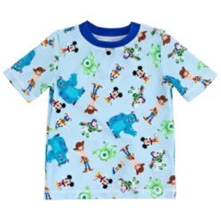 Disney Pixar D100 Toy Story Monsters Inc. Mickey Mouse Buzz Lightyear Rash Guard And Swim Trunks Outfit Infant To Toddler