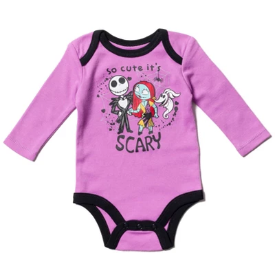 Disney Nightmare Before Christmas Zero Sally Jack Skellington Baby Girls 3 Pack Bodysuits Newborn To Infant 1 Disney Nightmare Before Christmas Zero Sally Jack Skellington Baby Girls 3 Pack Bodysuits Newborn To Infant