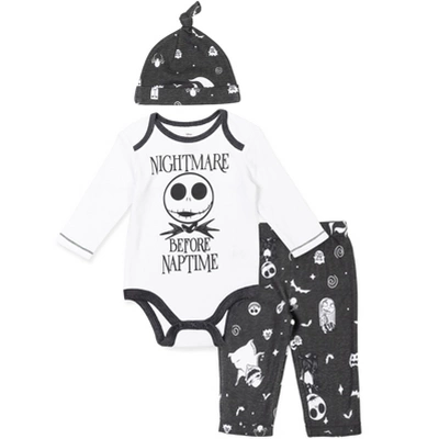 Disney Nightmare Before Christmas Zero Sally Jack Skellington Baby Bodysuit Pants And Hat 3 Piece Outfit Set Newborn To Infant 6 Disney Nightmare Before Christmas Zero Sally Jack Skellington Baby Bodysuit Pants And Hat 3 Piece Outfit Set Newborn To Infant - Image 6