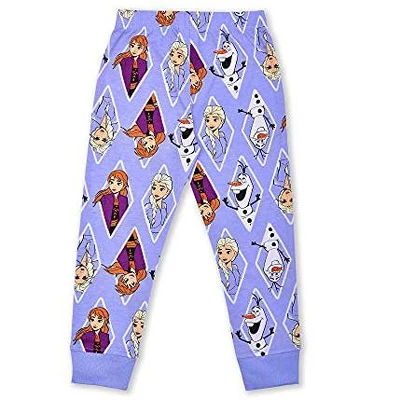 Disney Girl's Frozen Elsa, Anna, And Olaf 2 Piece Graphic Printed Long Sleeve Tee Shirt And Jogger Pants For Kids 2 Disney Girl's Frozen Elsa, Anna, And Olaf 2 Piece Graphic Printed Long Sleeve Tee Shirt And Jogger Pants For Kids - Image 2