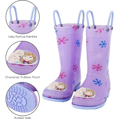 Disney Frozen Anna & Elsa Girl's Rain Boots With Soft Removable Liner, Kids (1-8 Years) 4 Disney Frozen Anna & Elsa Girl's Rain Boots With Soft Removable Liner, Kids (1-8 Years) - Image 4
