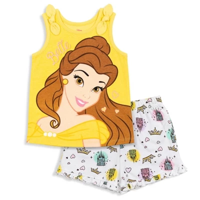 Disney Princess Princess Moana Rapunzel Jasmine Belle Girls Tank Top And French Terry Shorts Little Kid To Big Kid 9 Disney Princess Princess Moana Rapunzel Jasmine Belle Girls Tank Top And French Terry Shorts Little Kid To Big Kid - Image 9