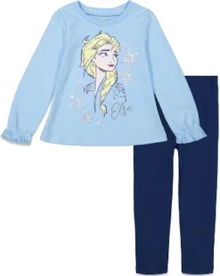 Disney Princess Anna Elsa Frozen Girls Graphic T-Shirt And Leggings Outfit Set Toddler To Big Kid -Disney GUEST 53fa12b1 79dd 4027 965e 77a9cb43b1e3