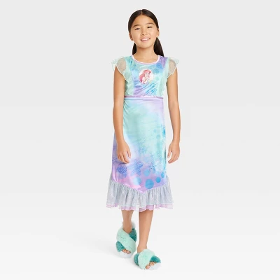 Girls' Disney Princess Ariel Fantasy NightGown - Blue 2 Girls' Disney Princess Ariel Fantasy NightGown - Blue - Image 2