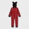 Kids' Disney 100 Mickey Mouse Buffalo Plaid Wearable Blanket - Red
