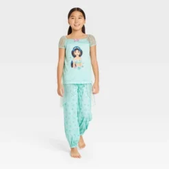 Girls' Disney Princess Jasmine 2pc Fantasy Pajama Jumpsuit - Green -Disney GUEST 5feea455 0331 412b 8127 fe7981c0b2c0