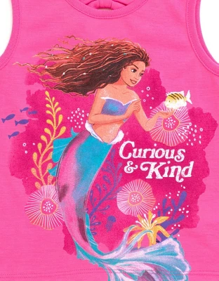 Disney Princess Ariel Girls Tank Top And Active Retro Dolphin Shorts Toddler To Big Kid 5 Disney Princess Ariel Girls Tank Top And Active Retro Dolphin Shorts Toddler To Big Kid - Image 5